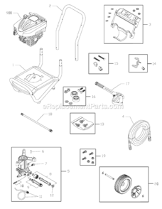 Page A Diagram and Parts List for 020349-0  Briggs and Stratton Pressure Washer